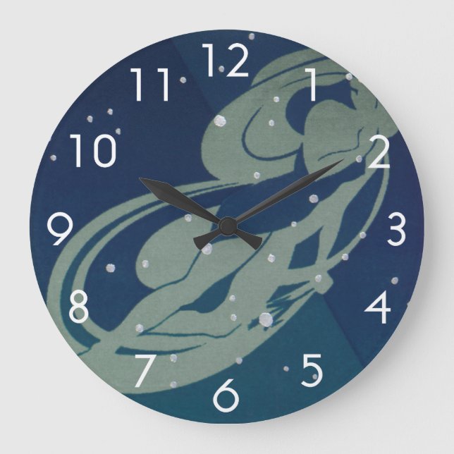 Virgo Constellation Vintage Zodiac Astrology Large Clock (Front)