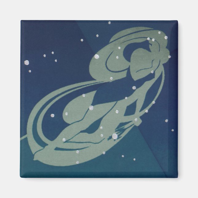 Virgo Constellation Vintage Zodiac Astrology Magnet (Front)