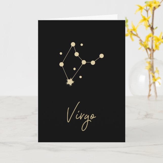 Virgo Constellation Zodiac Card (Yellow Flower)