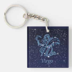 Virgo Constellation & Zodiac Sign with Stars Keychain