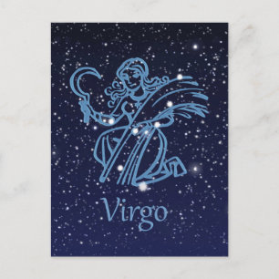 Virgo Constellation & Zodiac Sign with Stars Postcard