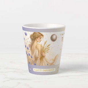 Virgo Cornflowers Art Nouveau Small Latte Mug