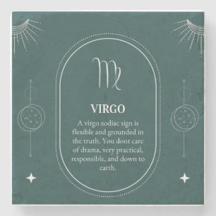 Virgo customize name 12 signs of the Zodiac Stone Coaster