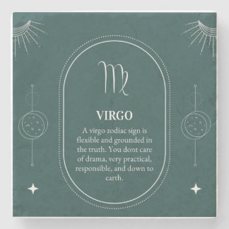 Virgo customize name 12 signs of the Zodiac Stone Coaster