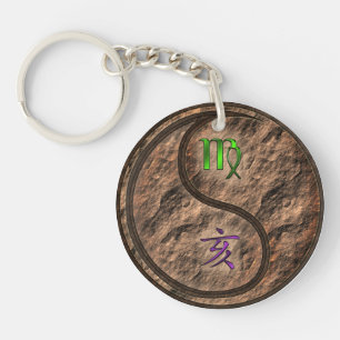 Virgo & Earth Boar Keychain