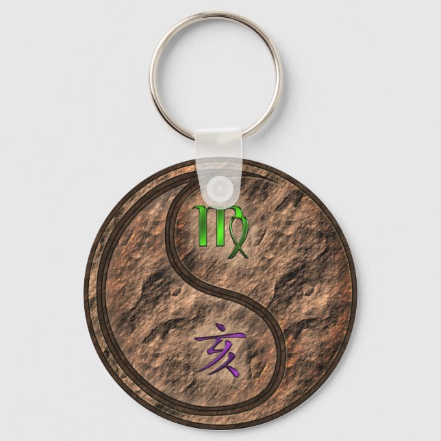 Virgo & Earth Boar Keychain (Front)