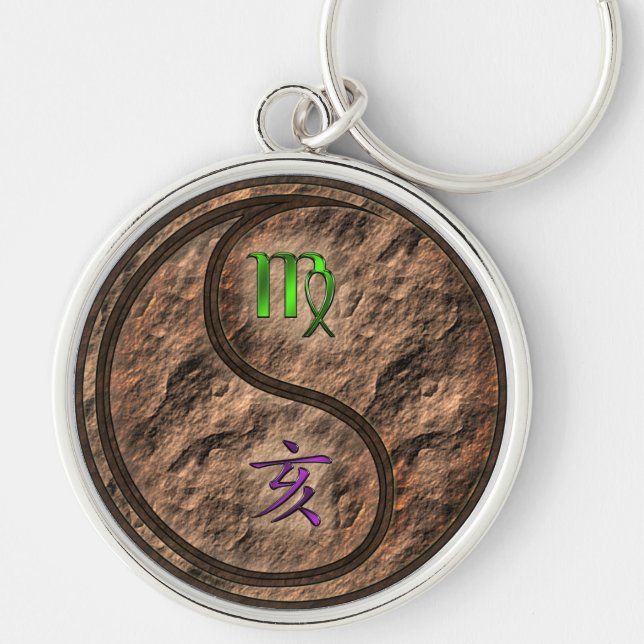 Virgo & Earth Boar Keychain (Front)