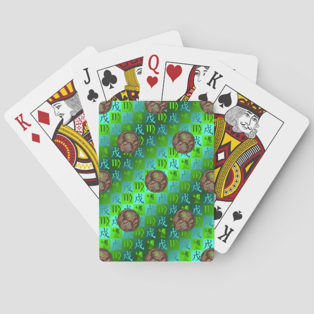 Virgo & Earth Dog Classic Playing Cards (Back)