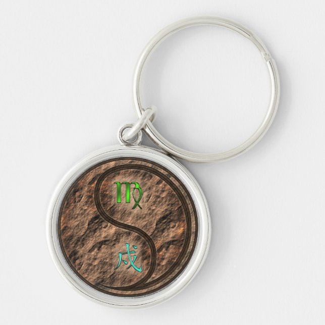 Virgo & Earth Dog Keychain (Front)