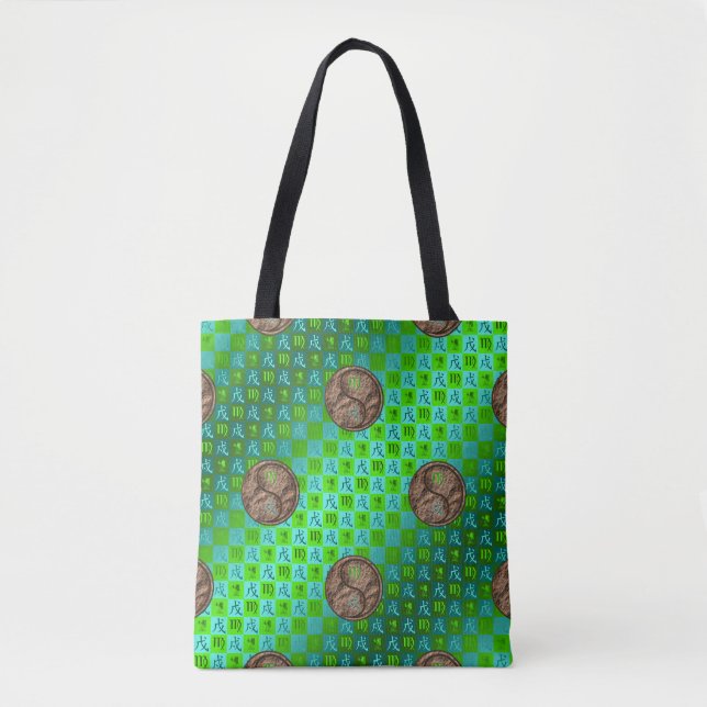 Virgo & Earth Dog Tote Bag (Front)
