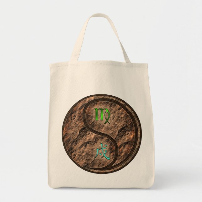 Virgo & Earth Dog Tote Bag (Front)