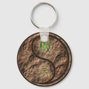 Virgo & Earth Dragon Keychain