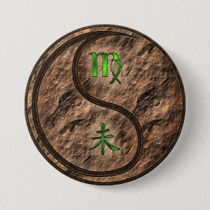 Virgo & Earth Goat 3 Inch Round Button