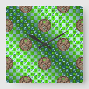 Virgo & Earth Snake Square Wall Clock