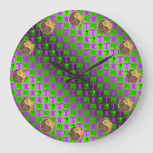 Virgo & Fire Boar Large Clock