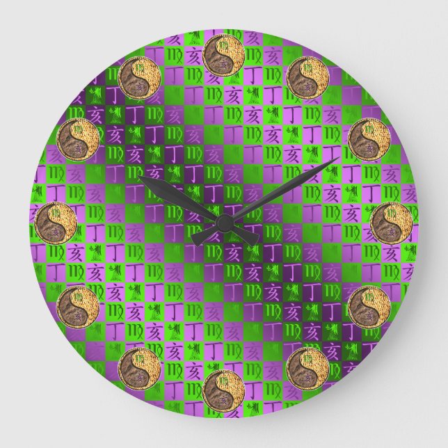Virgo & Fire Boar Large Clock (Front)
