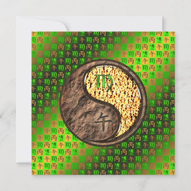 Virgo & Fire Horse Card (Front)