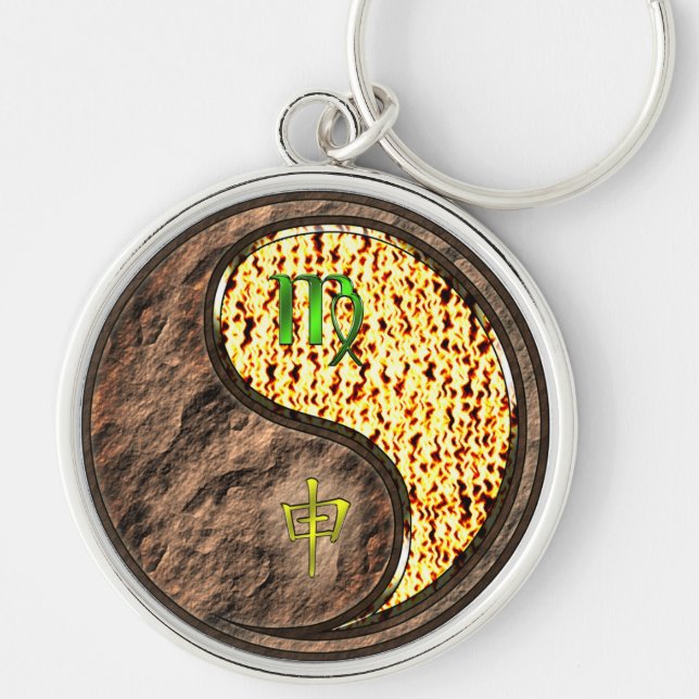 Virgo & Fire Monkey Keychain (Front)
