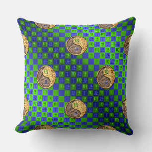 Virgo & Fire Ox Throw Pillow
