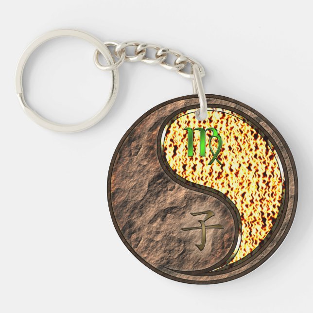 Virgo & Fire Rat Keychain (Front)