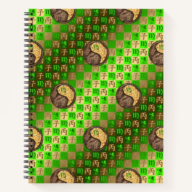 Virgo & Fire Rat Spiral Notebook (Front)
