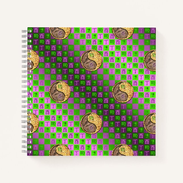 Virgo & Fire Rooster Notebook (Front)