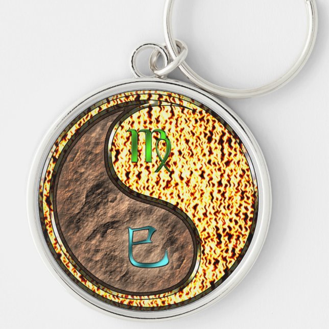 Virgo & Fire Snake Keychain (Front)