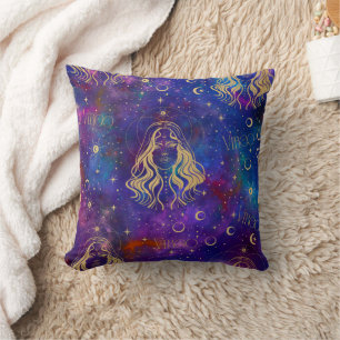 Virgo Galaxy Throw Pillow