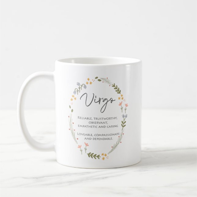 Virgo Gift Septmber Birthday Personalized Coffee Mug (Left)