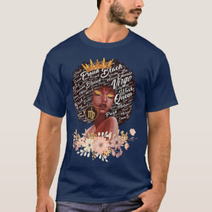 Virgo Girl Birthday Funny Melanin Afro Queen For B T-Shirt