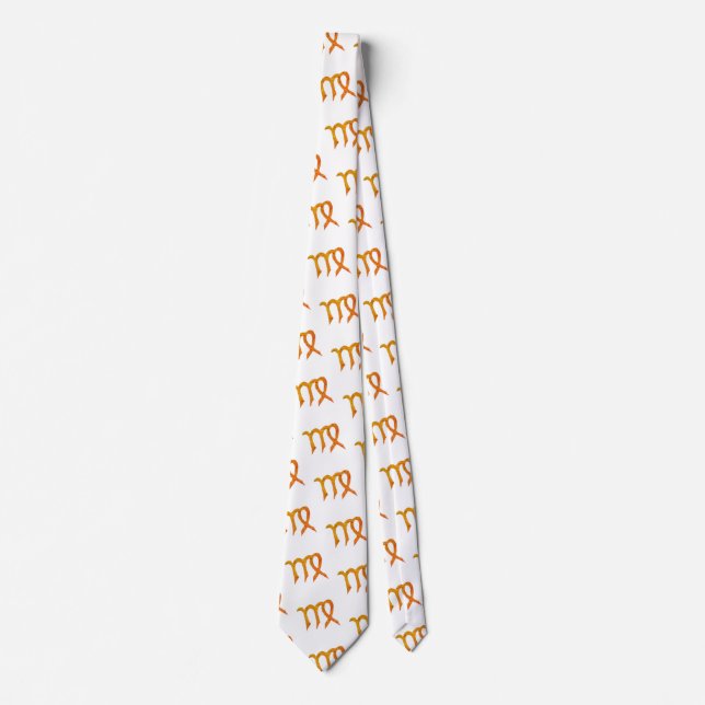 Virgo Gold Zodiac Astrology Sign Tie (Front)