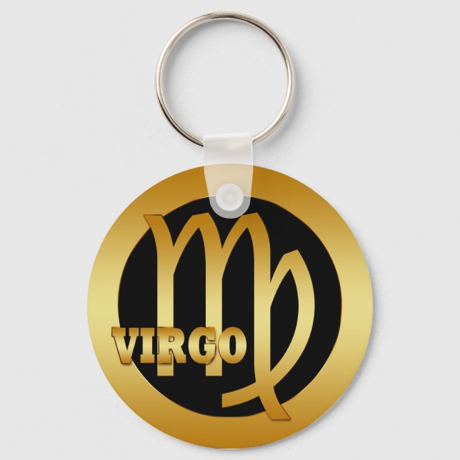 VIRGO GOLD ZODIAC SIGN KEYCHAIN (Front)