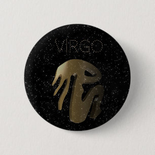 Virgo golden sign 2 inch round button