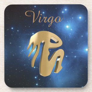 Virgo golden sign coaster