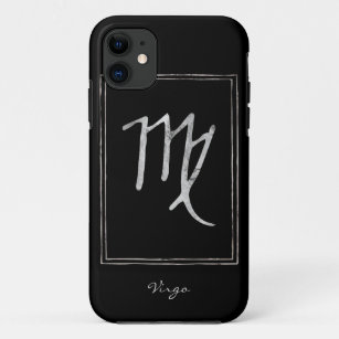 Virgo hammered silver stylized astrology zodiac  Case-Mate iPhone case