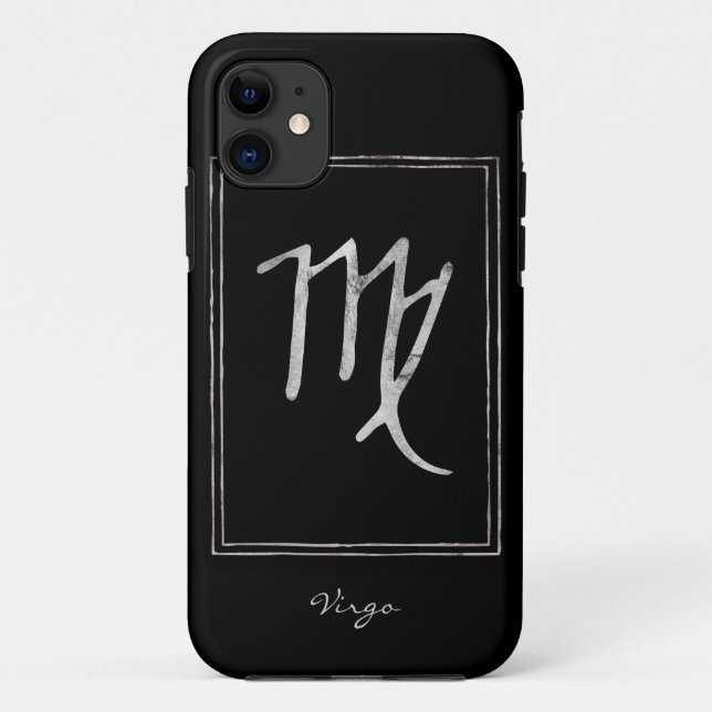 Virgo hammered silver stylized astrology zodiac  Case-Mate iPhone case (Back)