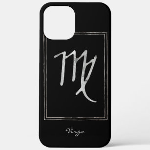 Virgo hammered silver stylized astrology zodiac  iPhone 12 pro max case