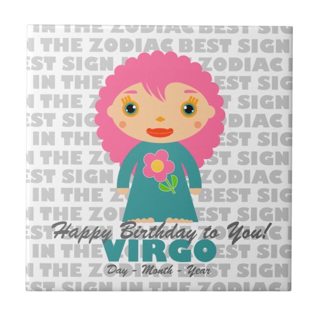 Virgo Happy Birthday Tile (Front)
