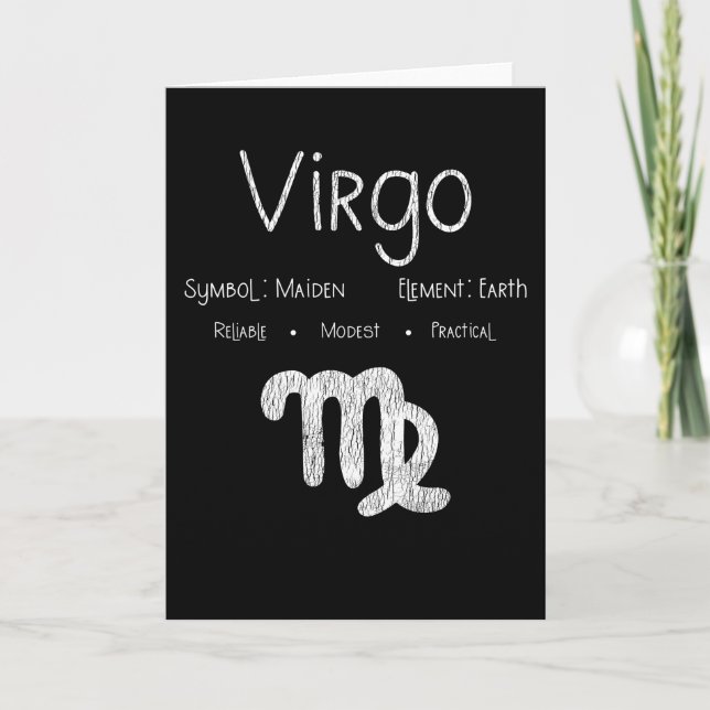 Virgo Horoscope Astrology Star Sign Birthday Gift Card (Front)