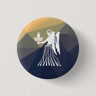 Virgo horoscope round button.Angel button