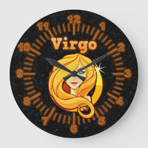 Virgo illustration large clock