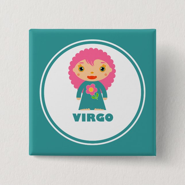 Virgo is my Zodiac Sign 2 Inch Square Button (Front)