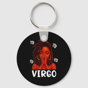 Virgo Locd Black Woman Pray Christian Zodiac Birth Keychain