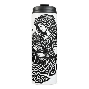 Virgo Maiden Sigil — Earthbound Zodiac Inkwork Thermal Tumbler