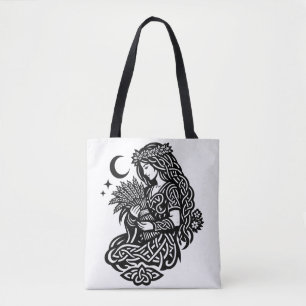 Virgo Maiden Sigil — Earthbound Zodiac Inkwork Tote Bag