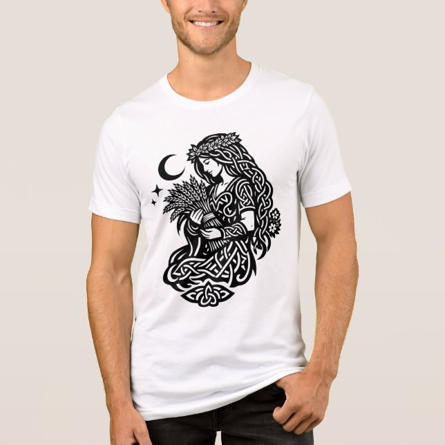 Virgo Maiden Sigil — Earthbound Zodiac Inkwork Tri-Blend Shirt (Front)