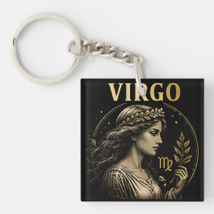 Virgo Maiden Symbol Modern Astrology Birthday Gift Keychain