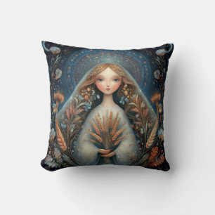 Virgo Maiden Zodiac Astrology Celestial Birthday Throw Pillow