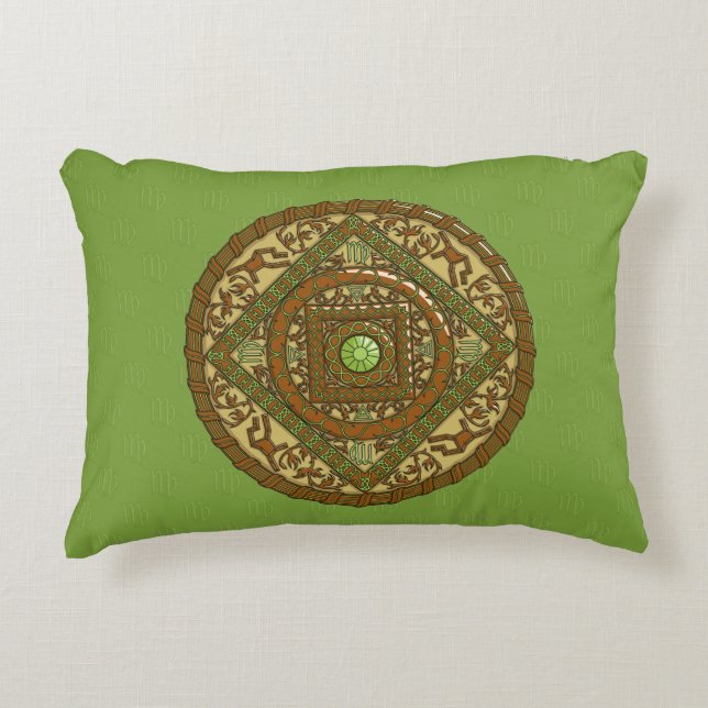 Virgo Mandala Accent Pillow (Front)