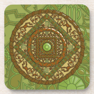 Virgo Mandala Square Coaster